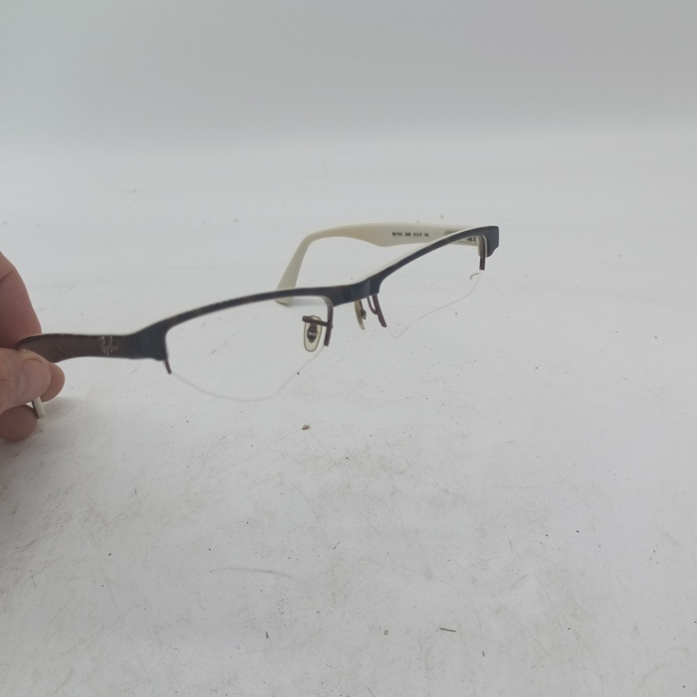 Ray Ban RB 7012 2488 Eyeglass Frames Tortoise Cream Semi-Rimless 51-17-140 120
